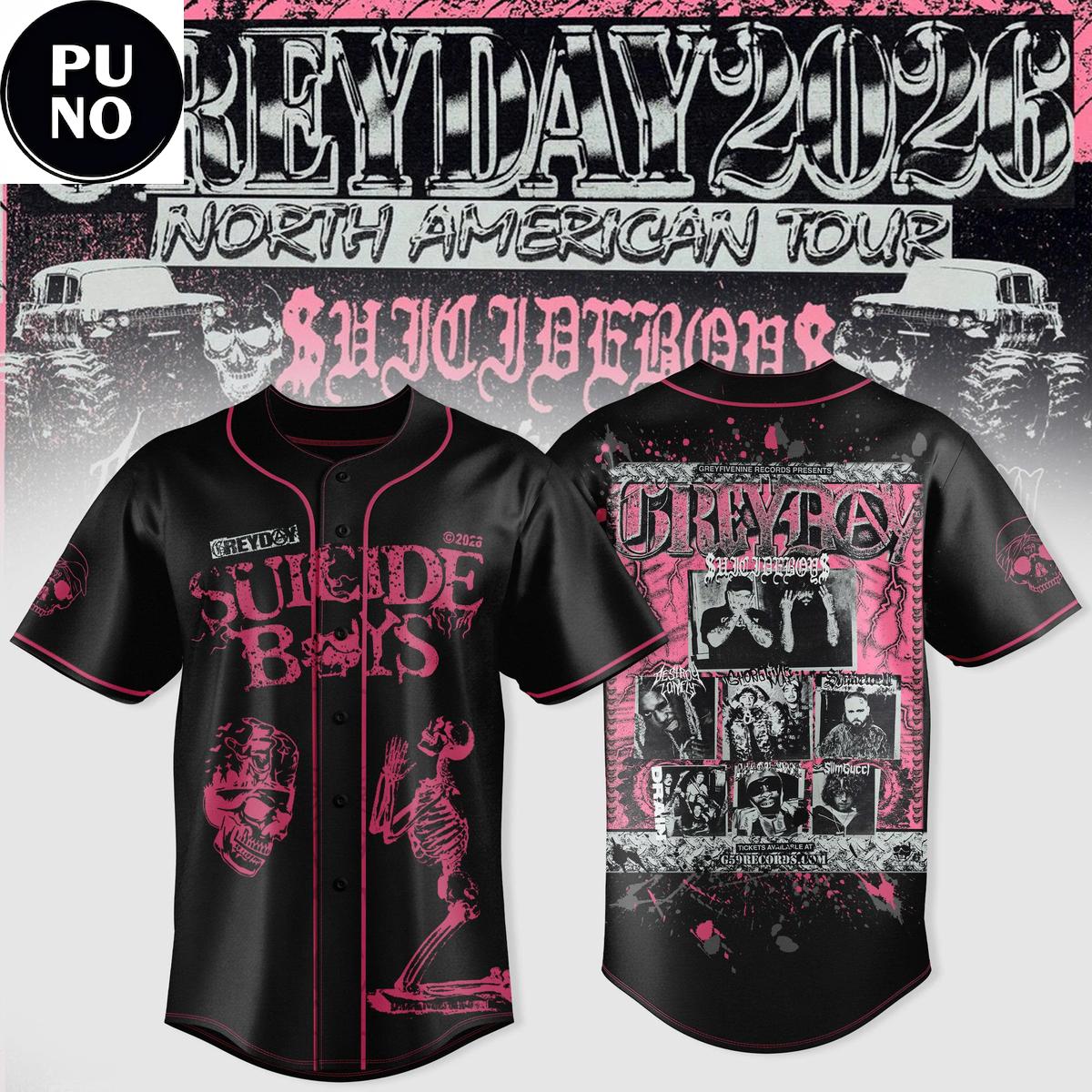 Suicideboys Greyday 2026 North American Tour Baseball Jersey