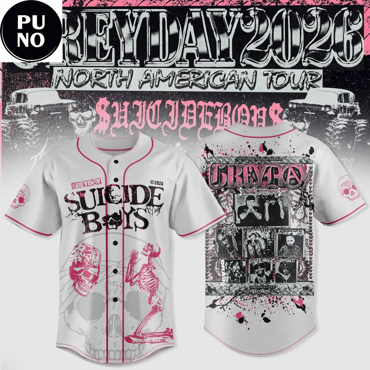Suicideboys Greyday 2026 North American Tour Baseball Jersey
