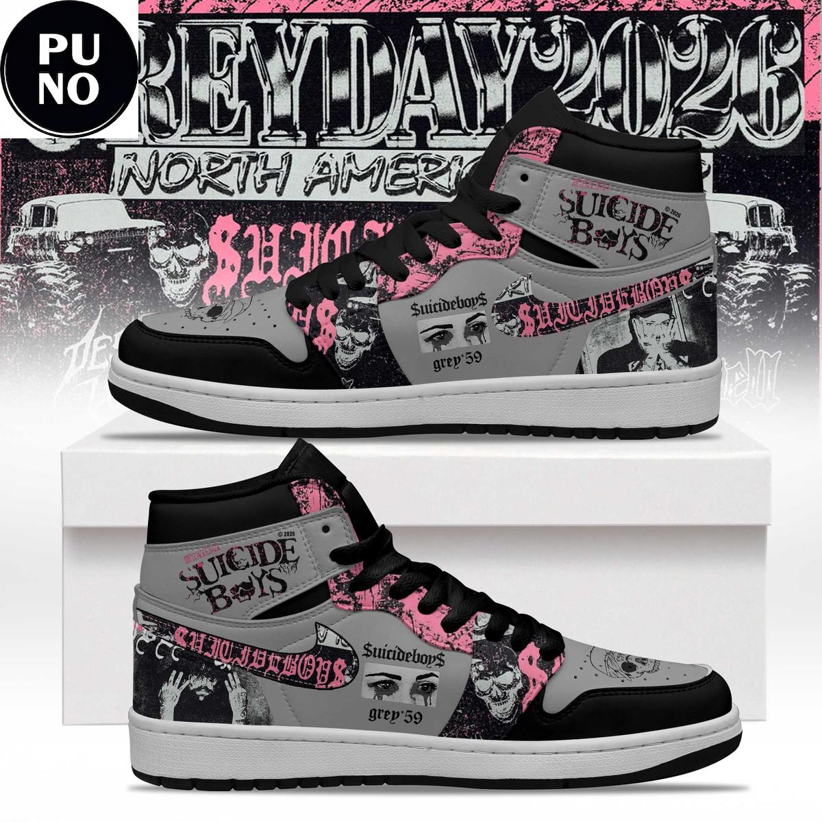 Greyday 2026 Suicideboys North American Tour Custom Name Air Jordan 1 Shoes