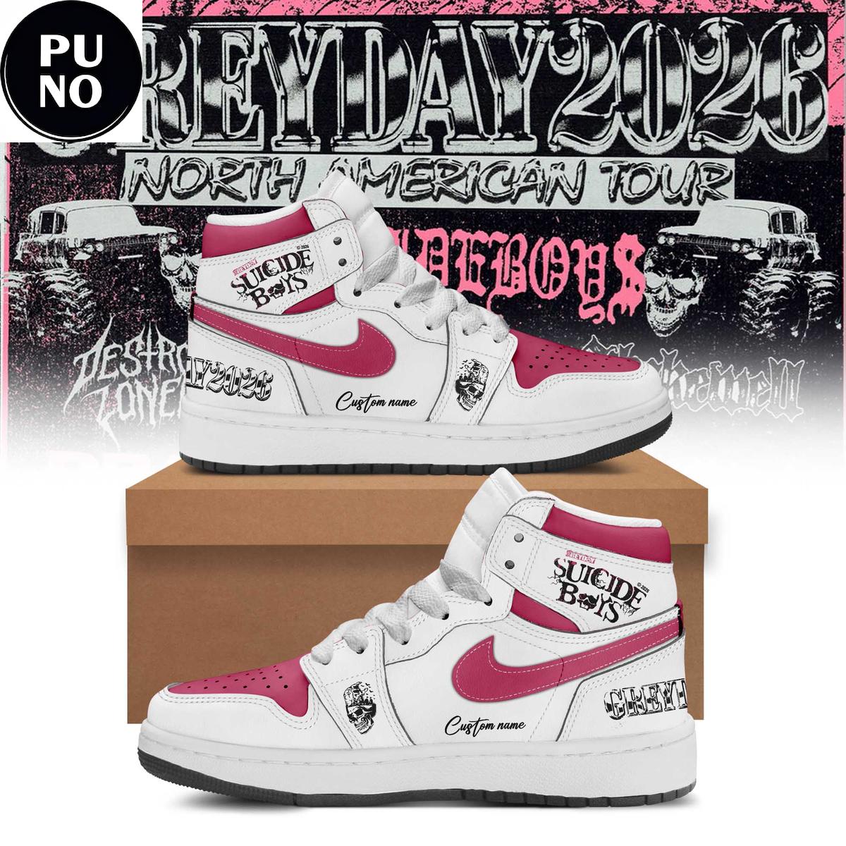 Greyday 2026 Suicideboys North American Tour Custom Name Air Jordan 1 Shoes