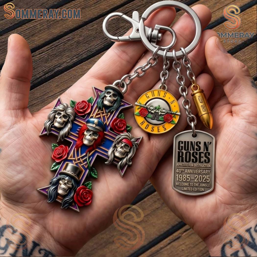 Guns N’ Roses 40th Anniversary Appetite For Destruction Keychain