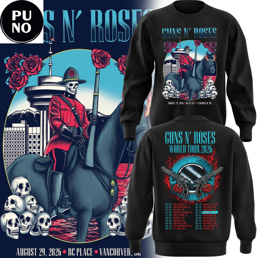 Guns N’ Roses World Tour 2026 BC Place Vancouver Hoodie T-Shirt