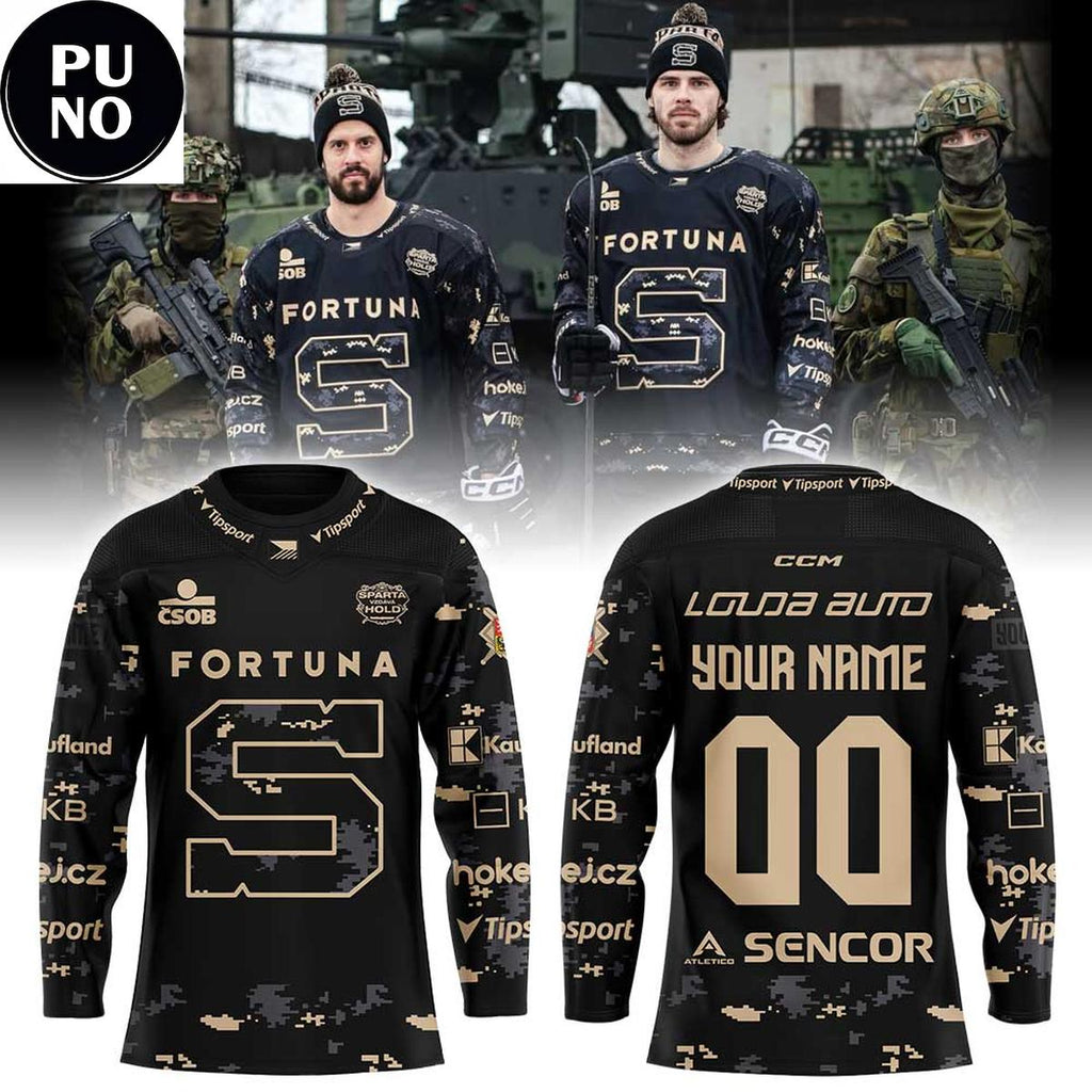 HC Sparta Praha Hold 2026 Military Camo Personalized Hockey Jersey