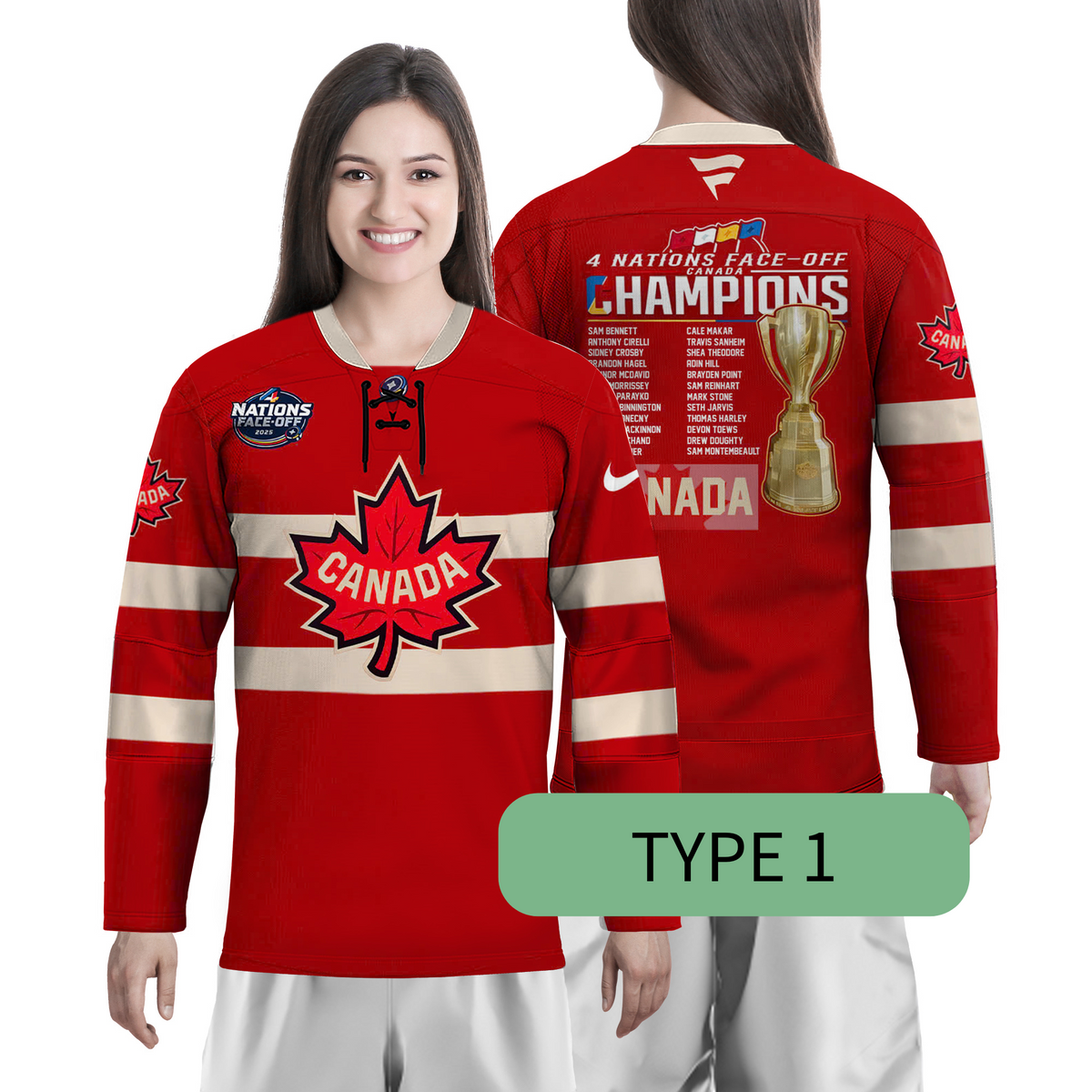HOT Canada 4 Nations Champions hockey jersey