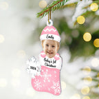 Custom Photo Baby’s 1st Christmas - Personalized Cutout Acrylic Ornament
