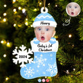 Custom Photo Baby’s 1st Christmas - Personalized Cutout Acrylic Ornament