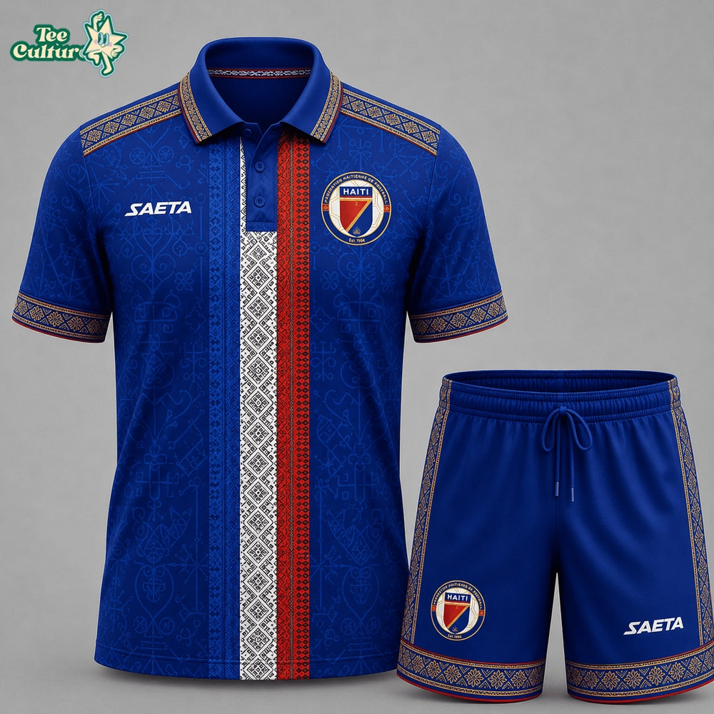 Haiti Premium FIFA World Cup 2026 Culture Polo Shorts Set