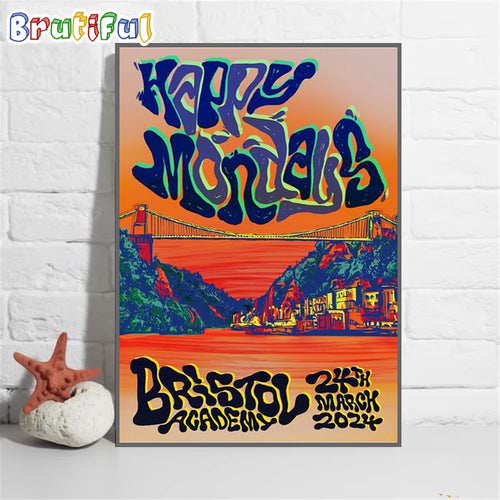 Happy Mondays Show On March 23, 2024 At Utilita Arena In Cardiff Poster Canvas