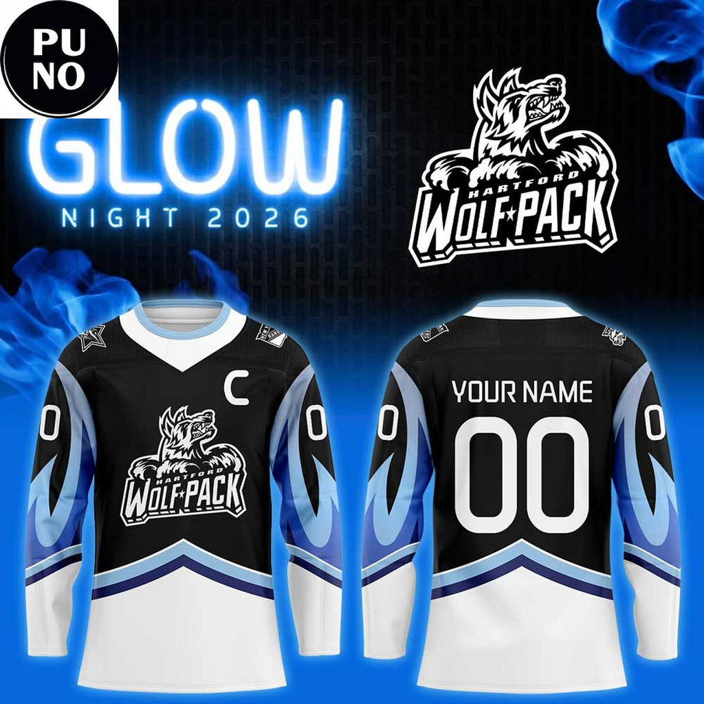 Hartford Wolf Pack Glow Night 2026 Personalized Hockey Jersey
