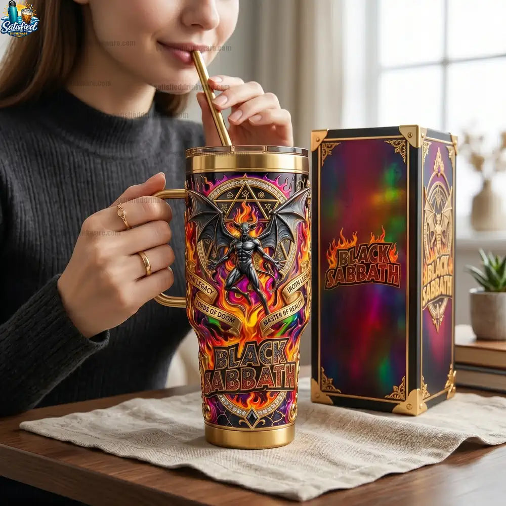 Heavy Metal Black Sabbath 40oz Tumbler With Handle