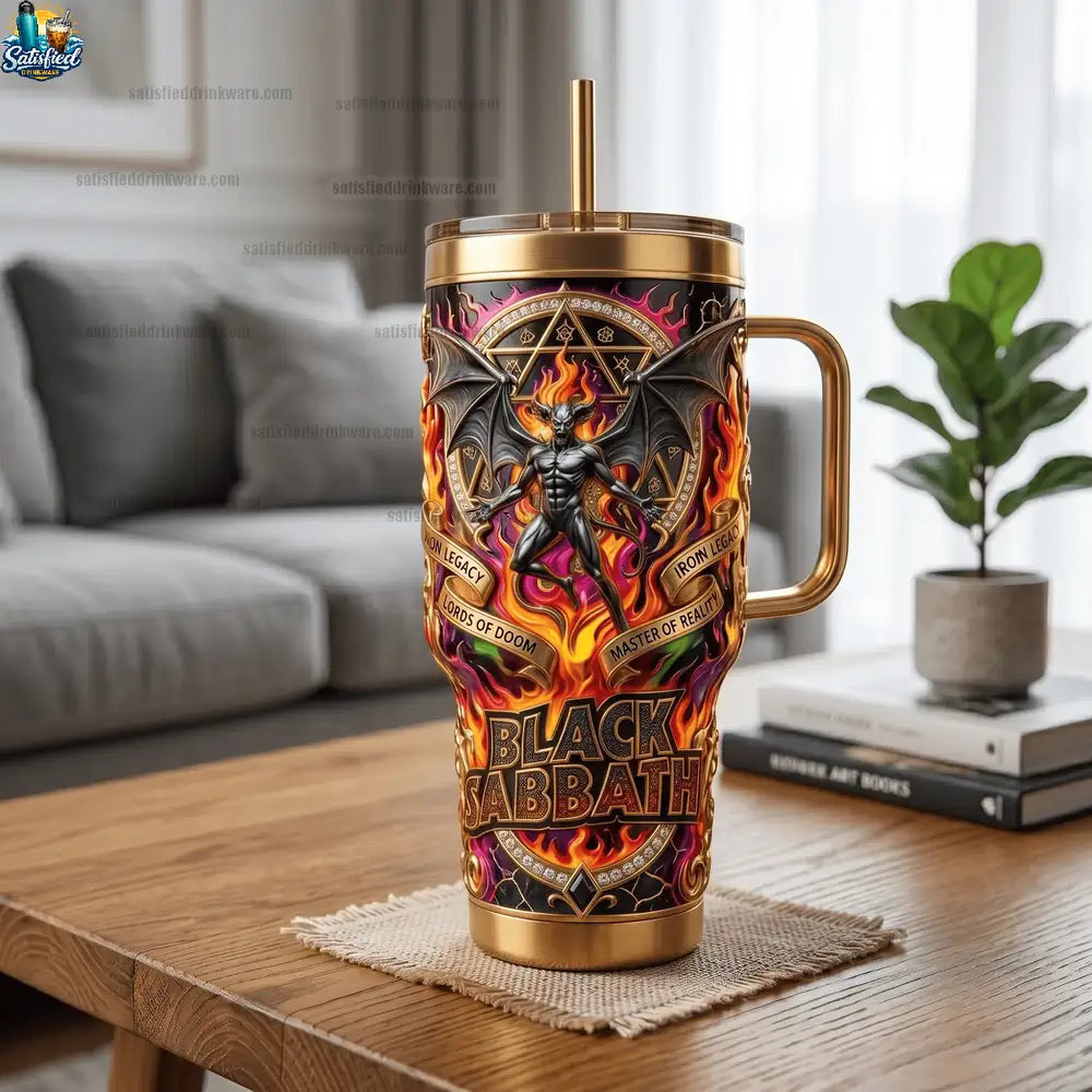 Heavy Metal Black Sabbath 40oz Tumbler With Handle