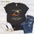 Hello Darkness My Old Friend Solar Eclipse April 2024 T-Shirt