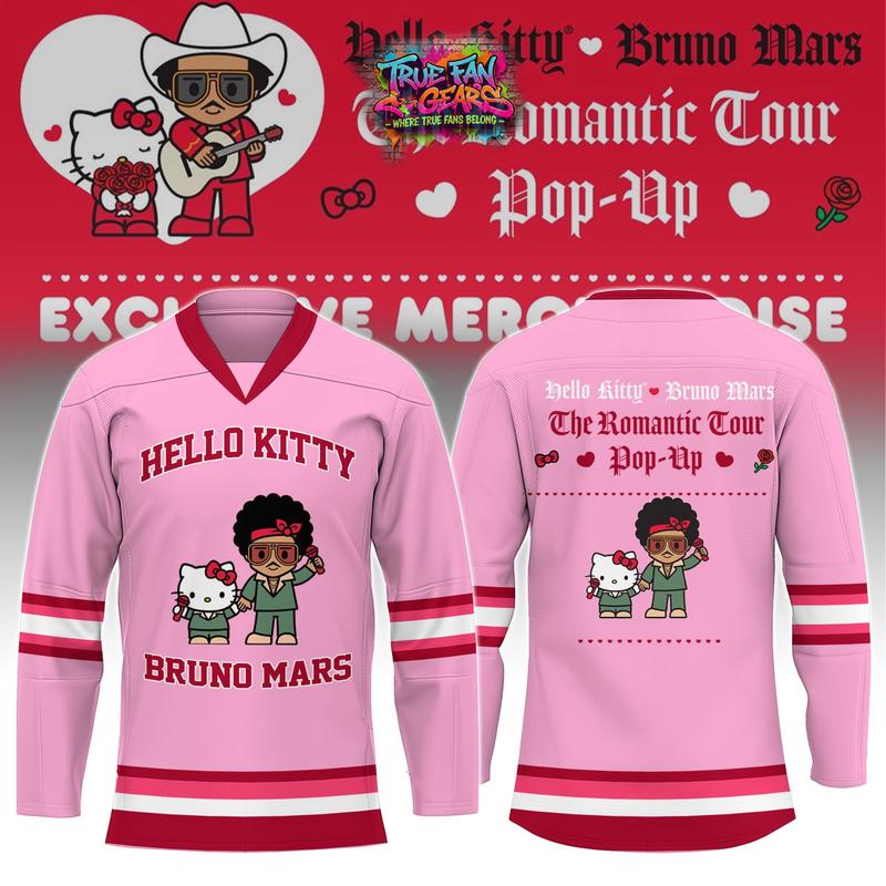 Hello Kitty x Bruno Mars The Romantic Tour Pop Up 2026 Hockey Jersey