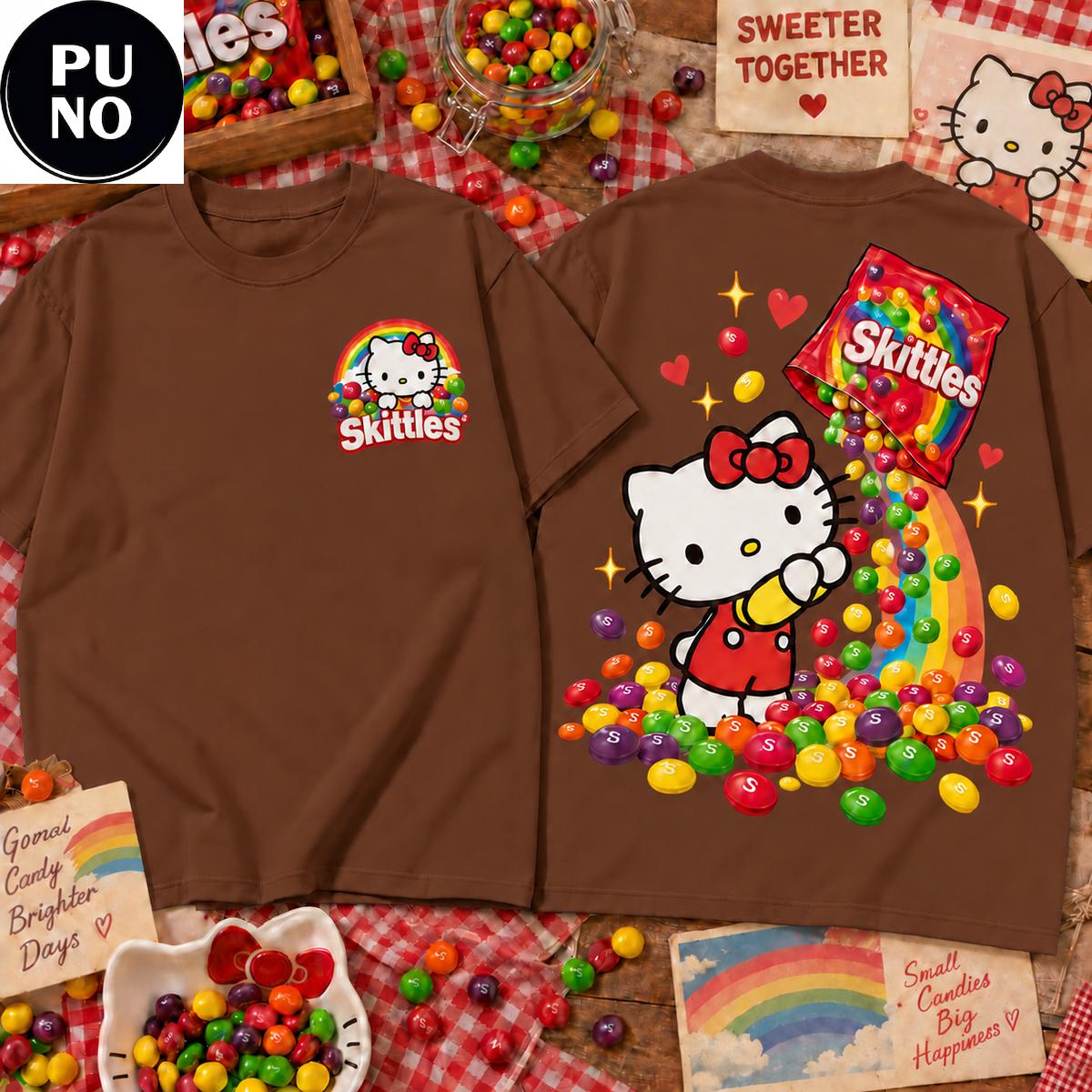 Hello Kitty x Skittles Rainbow Candy Graphic 2026 T-Shirt
