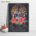 Highway To Hell 1979-2024 World Tour ACDC PWR Up Tour 2024 Poster Canvas