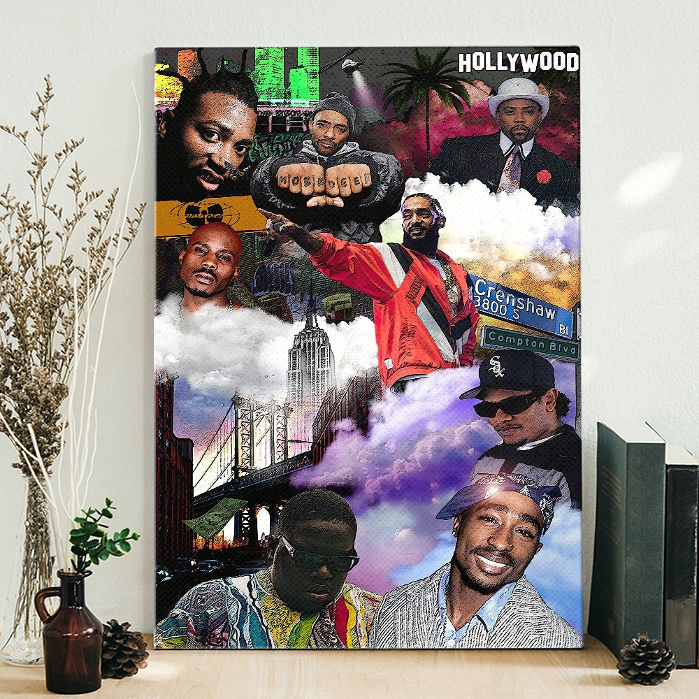 Hip Hop 90s Style Black Rapper 90s Canvas Poster