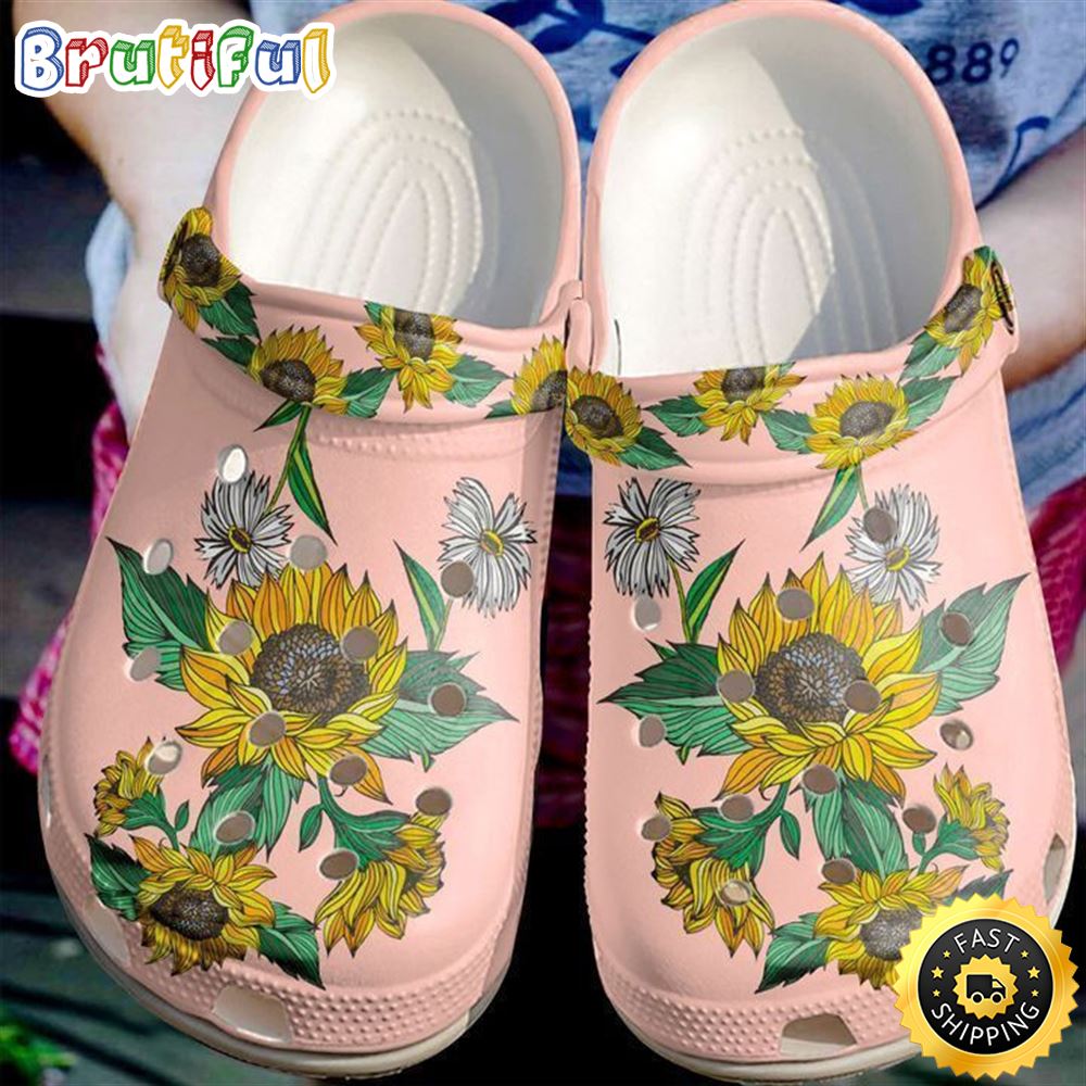 Hippie Sunflower Garden Clog Shoes