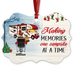 Home Is Where Happy Campers - Personalized Medallion Wooden Ornament - Christmas Gift For Camping Lovers