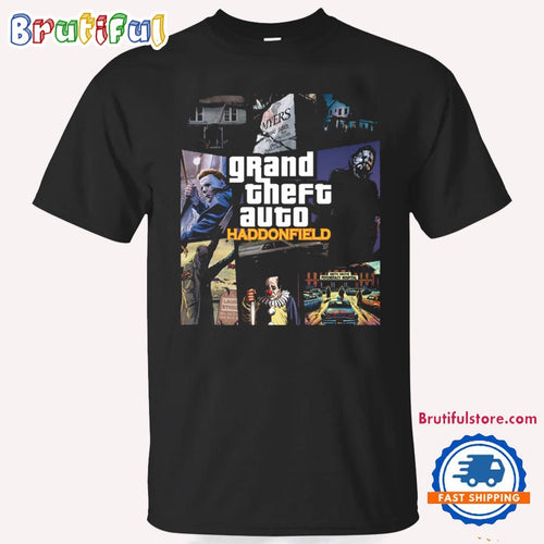 Horror Characters Grand Theft Auto Haddonfield 2024 T Shirt