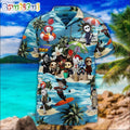 Horror Movie Characters Blood Scary Hawaiian Shirt, Horror Movie Icons Aloha Shirt