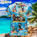 Horror Movie Characters Blood Scary Summer Hawaiian Shirt, Horror Movie Aloha Shirt