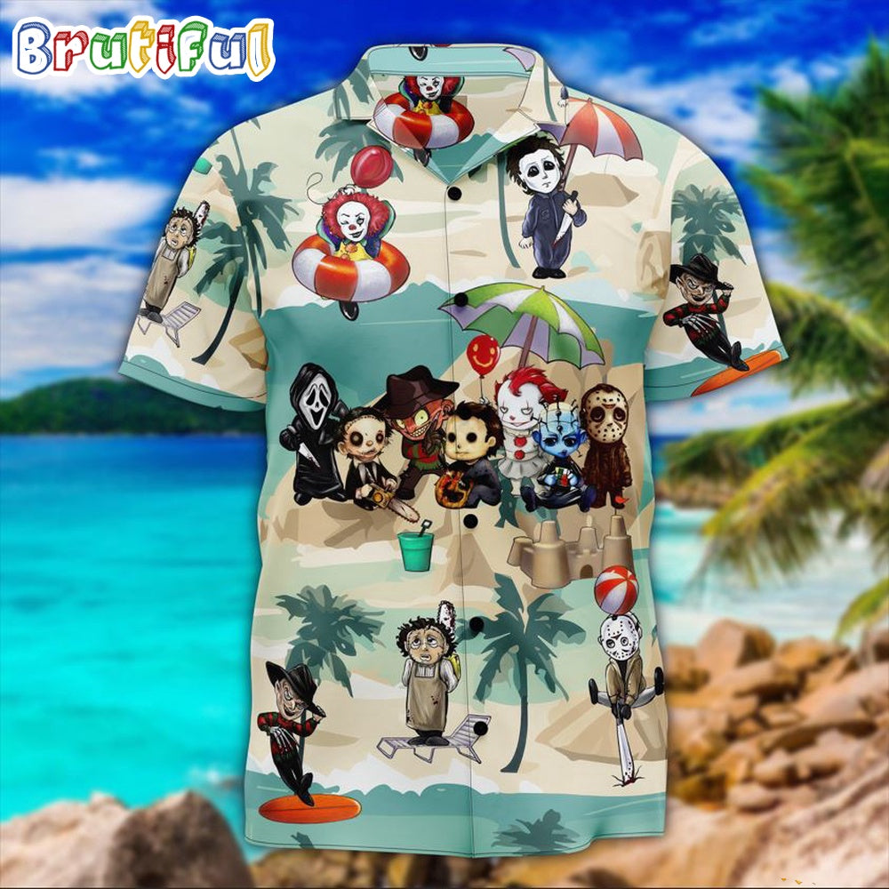 Horror Movie Icons Enjoying Summer Hawaiian Shirt