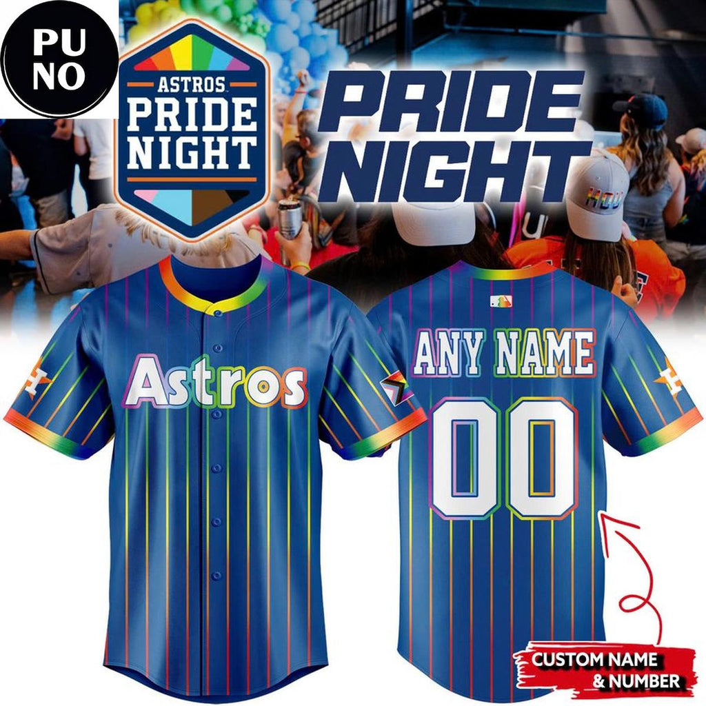 Houston Astros Pride Night 2026 Personalized Baseball Jersey