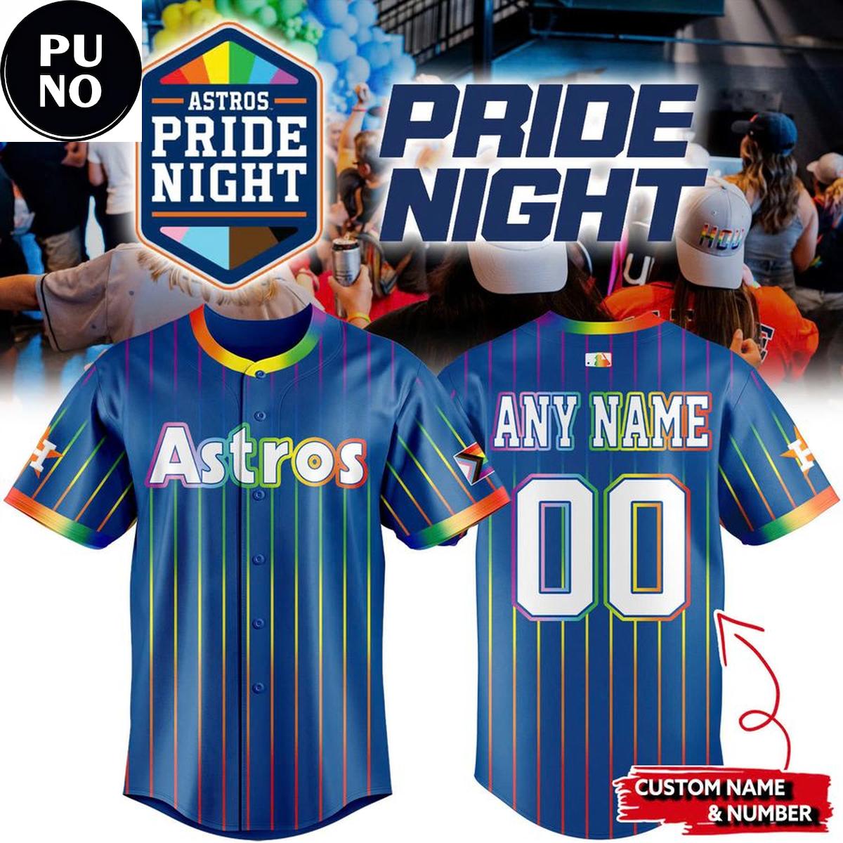 Houston Astros Pride Night 2026 Personalized Baseball Jersey