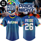 Houston Astros Pride Night 2026 Personalized Baseball Jersey