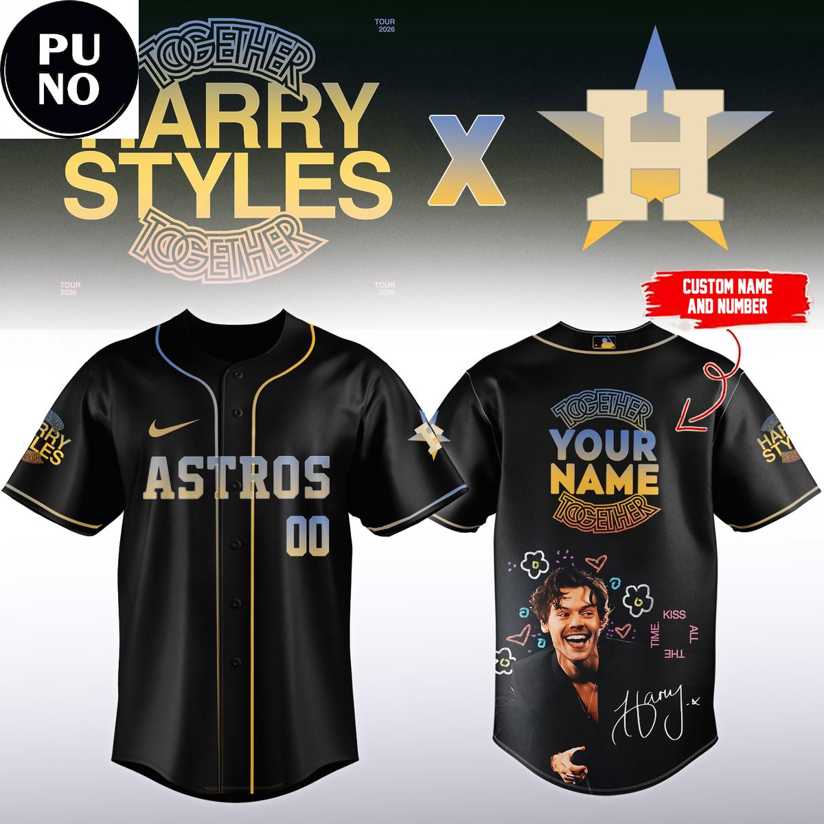 Houston Astros x Harry Styles Together Together Tour 2026 Personalized Baseball Jersey