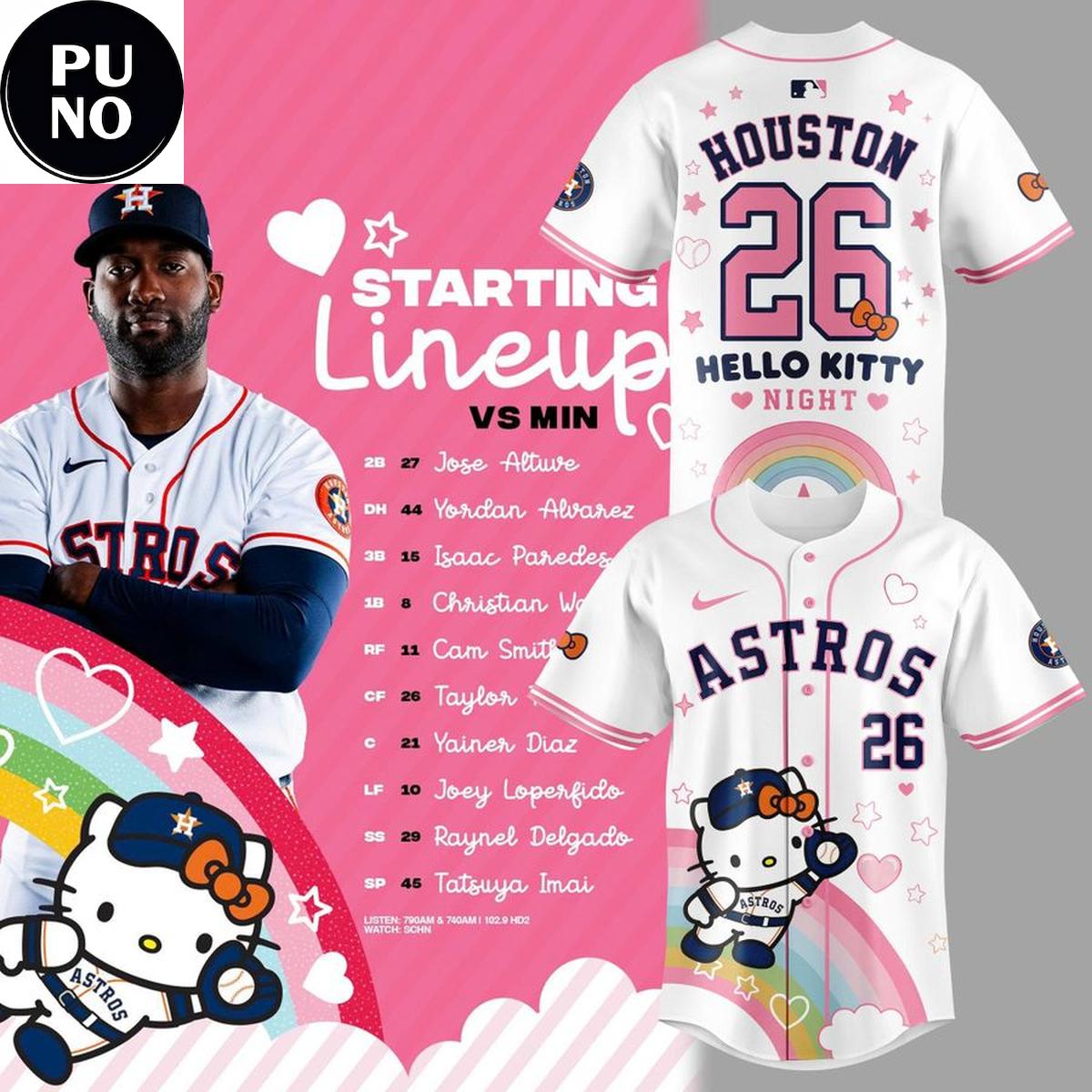 Houston Astros x Hello Kitty Night 2026 Baseball Jersey