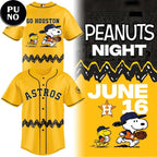 Houston Astros x Peanuts Night 2026 Personalized Baseball Jersey