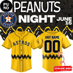 Houston Astros x Peanuts Night 2026 Personalized Baseball Jersey