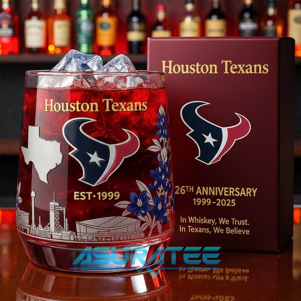 Houston Texans 26th Anniversary Whiskey Glass