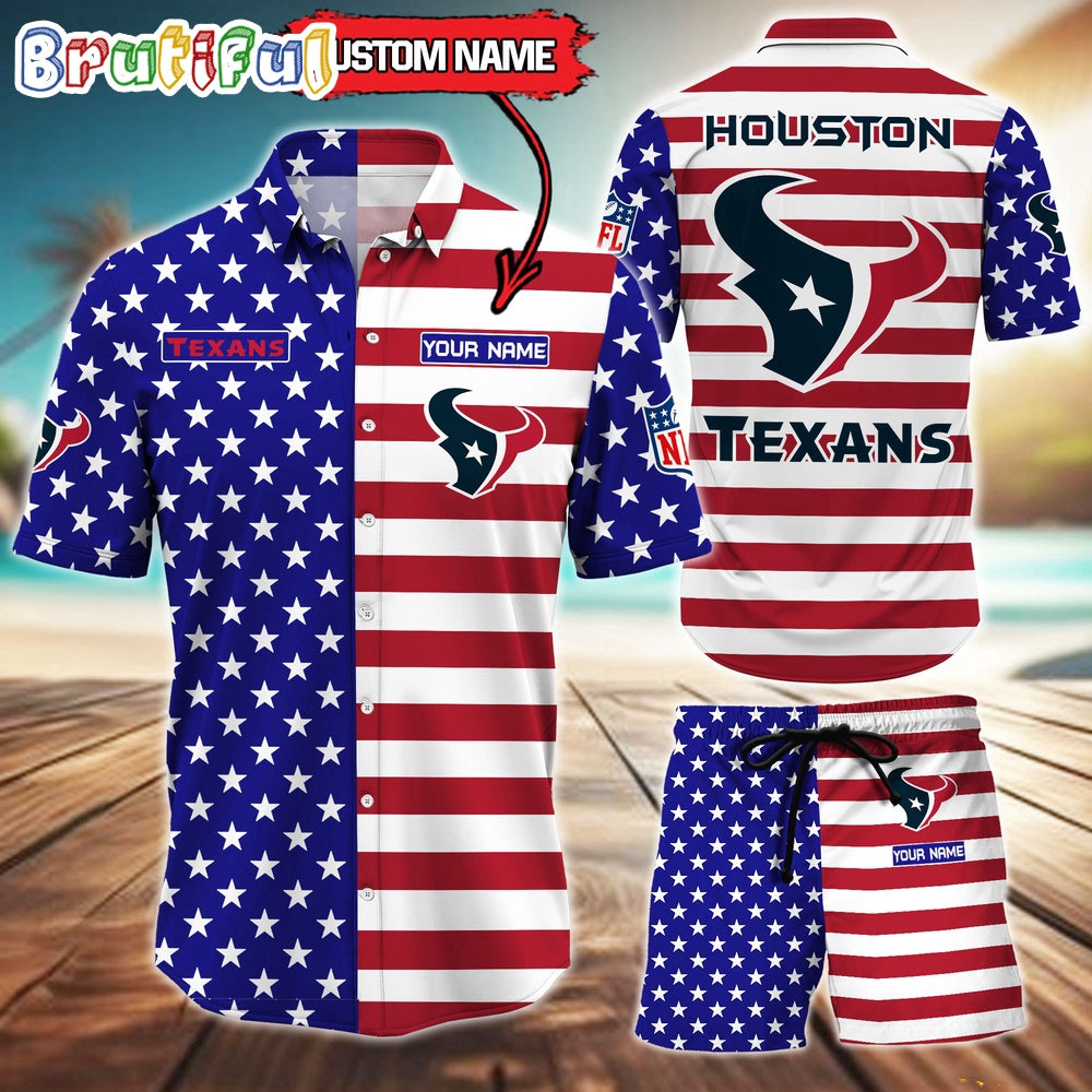 Houston Texans American Flag Hawaii Shirt