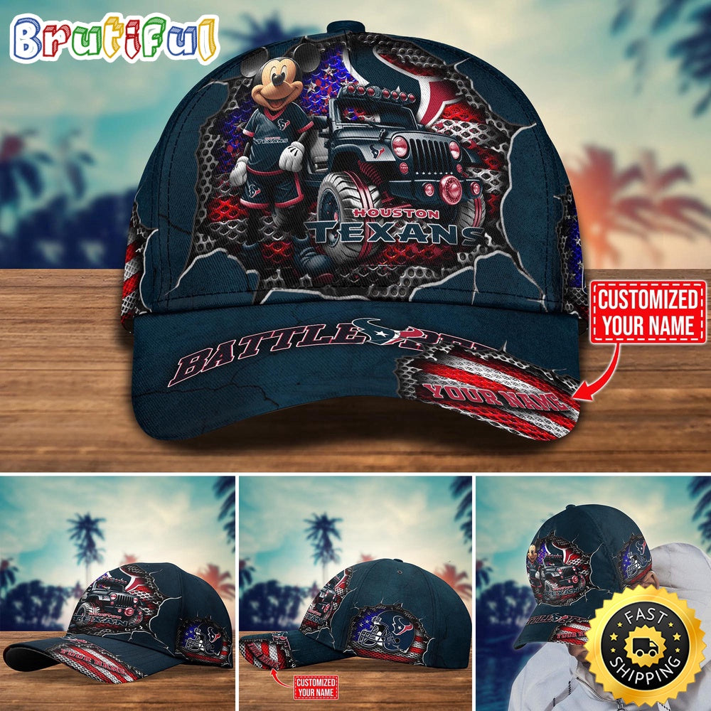 Houston Texans Baseball Cap Mickey Mouse Customize Cap