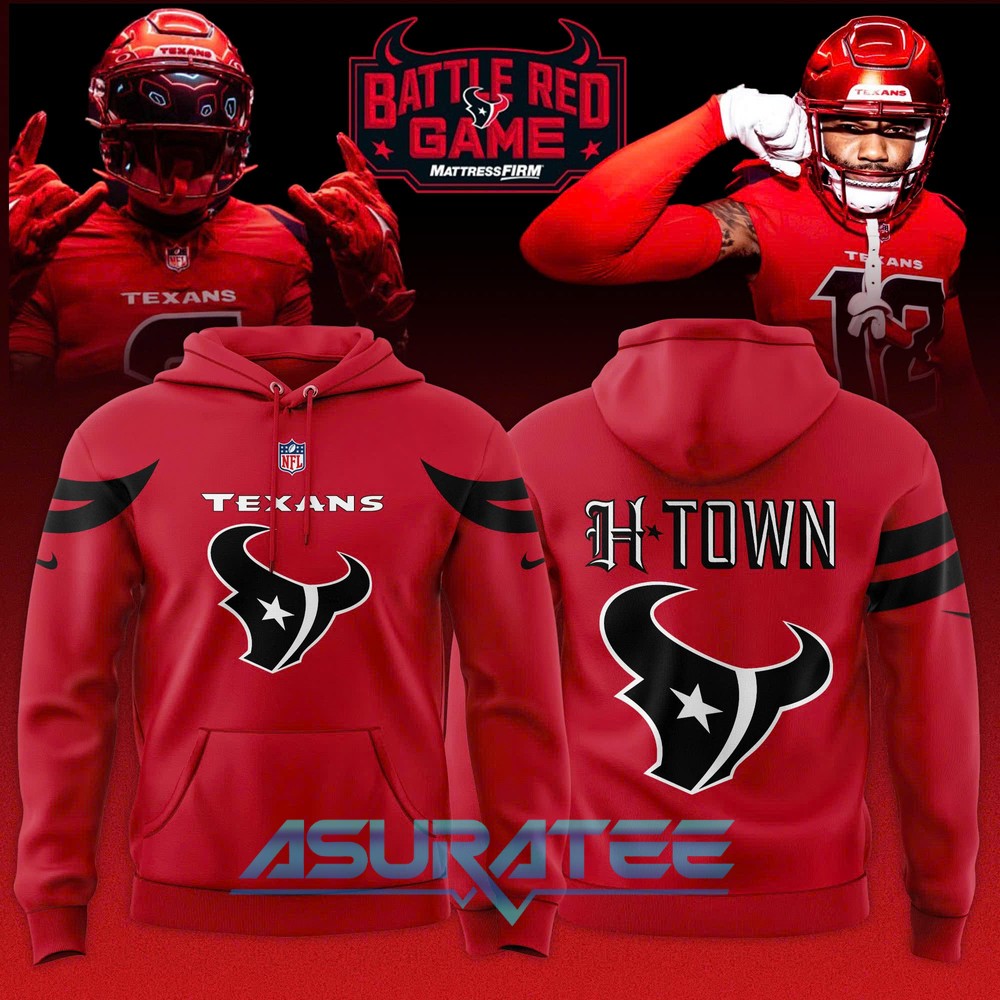 Houston Texans Battle Red Game 2025 Hoodie, Cap