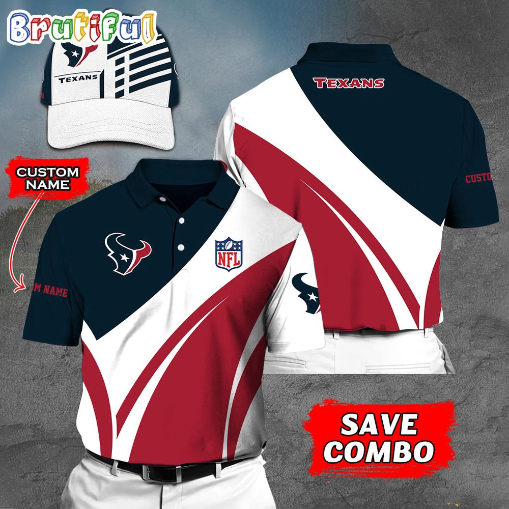 Houston Texans Polo Shirt Custom Name Football Polo Shirts