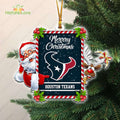 Houston Texans Santa And Reindeer Funny Christmas Ornament NFL Gift