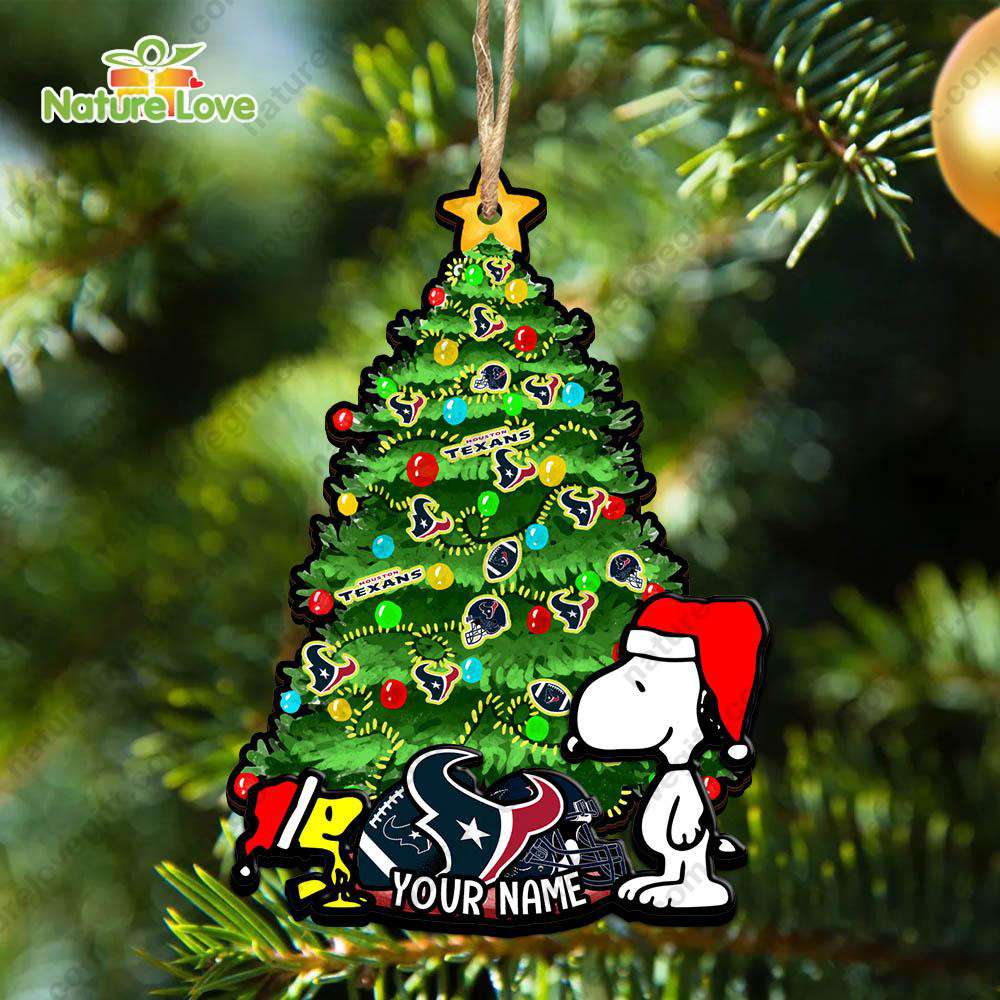Houston Texans Snoopy Peanuts Custom Christmas Ornament Xmas Tree Decorations