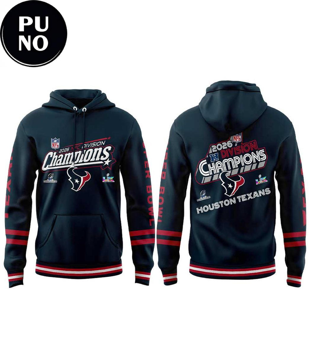 Houston Texans Super Bowl 2026 NFC Division Champions Hoodie T-Shirt