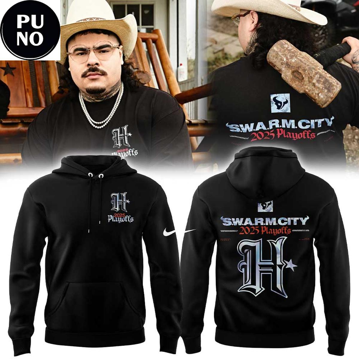 Houston Texans Swarm City Gear 2025 Playoffs Hoodie T-Shirt