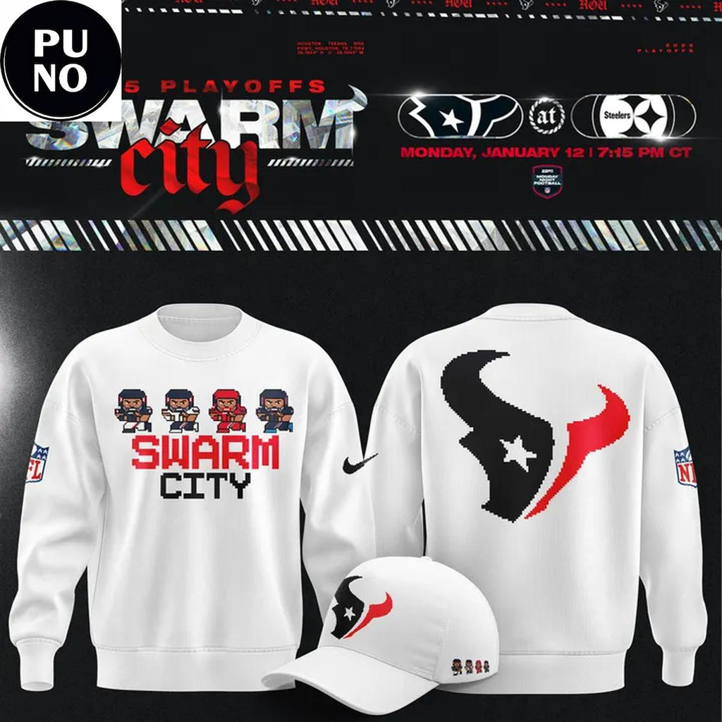 Houston Texans Swarm City Steppas Pixel Style Hoodie Shirt