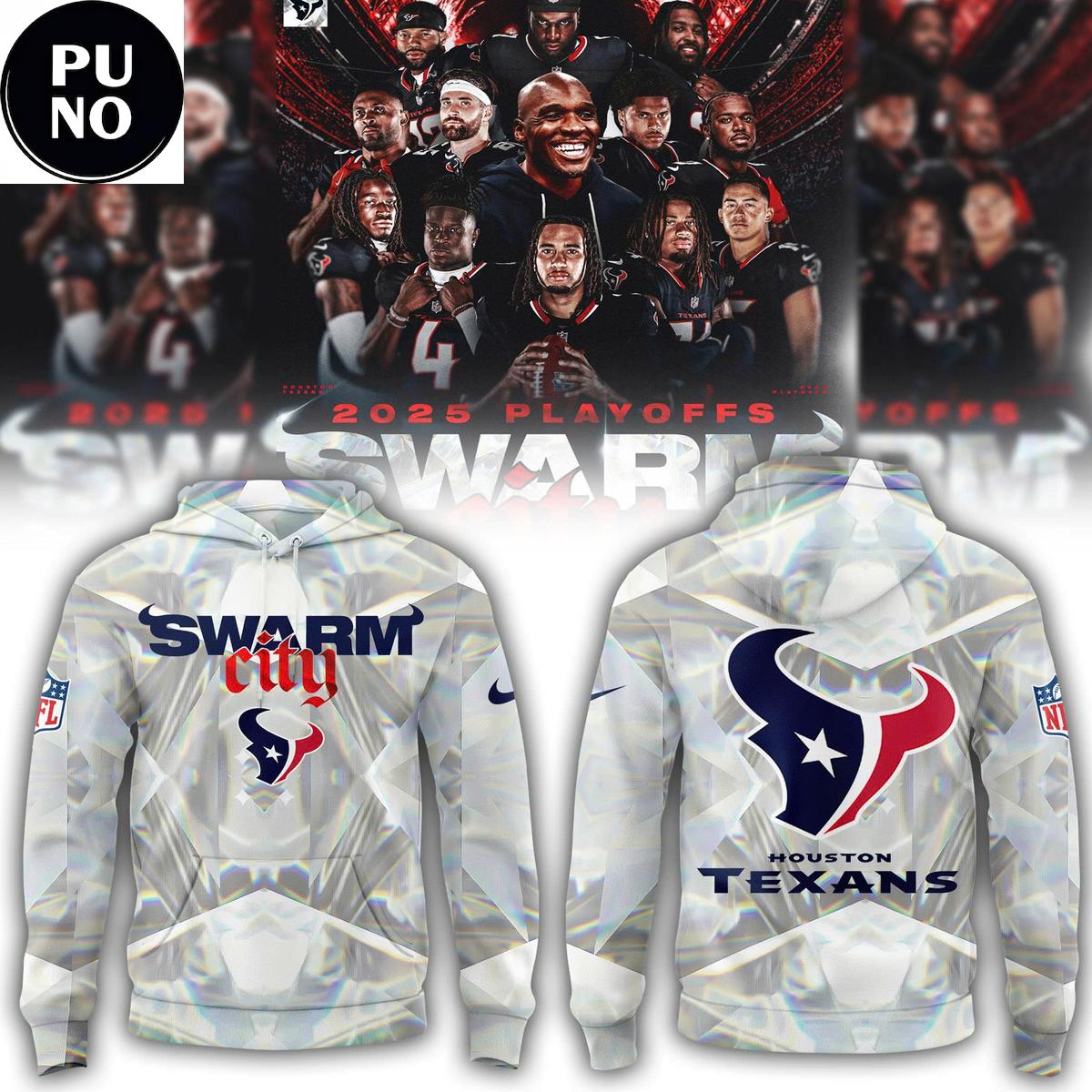 Houston Texans Time to Swarm 2025 Playoffs Swarm City Hoodie T-Shirt