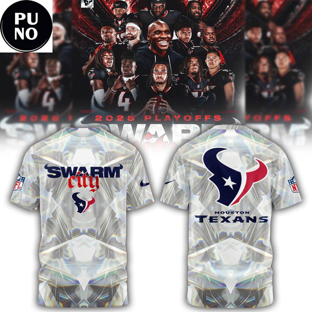 Houston Texans Time to Swarm 2025 Playoffs Swarm City Hoodie T-Shirt