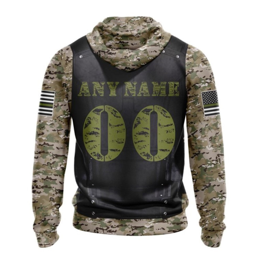 NFL Houston Texans Zip Hoodie 3D All Over Print Punisher Skull Camo Veteran Kits Custom Name And Number Hoodie