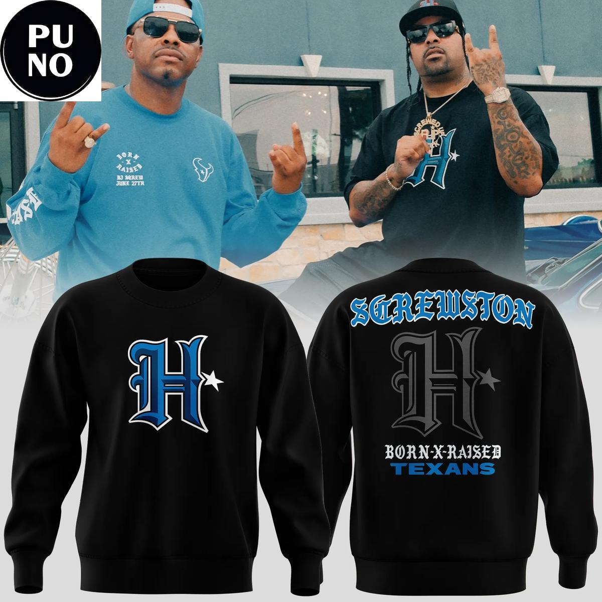 Houston Texans x Born x Raised Screwston 2026 Hoodie T-Shirt