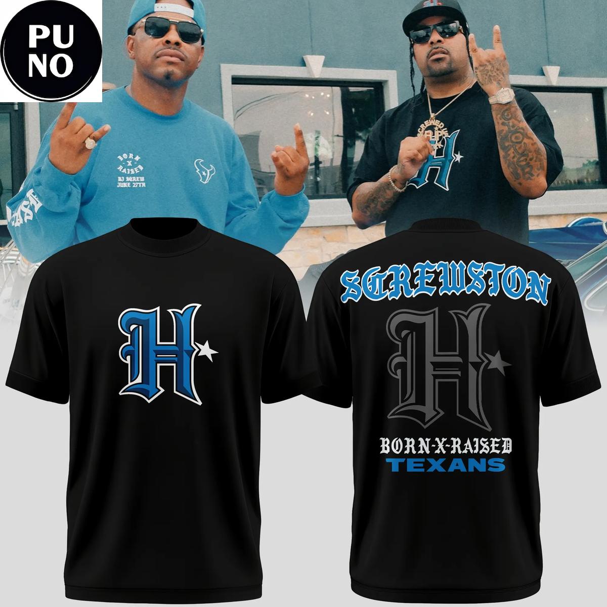 Houston Texans x Born x Raised Screwston 2026 Hoodie T-Shirt