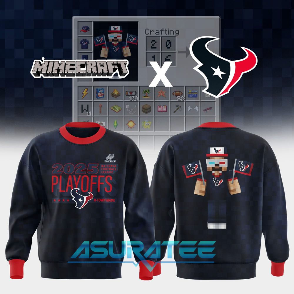 Houston Texans x Minecraft Playoffs 2025 Limited Edition Sweatshirt