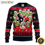 Houston Texans Christmas Ugly Sweater Print 12 Grinch Xmas Day Show Your Team Spirit